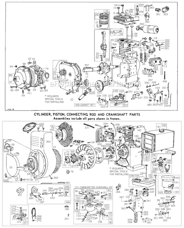 Page A Diagram and Parts List for 140300  Briggs and Stratton Engine